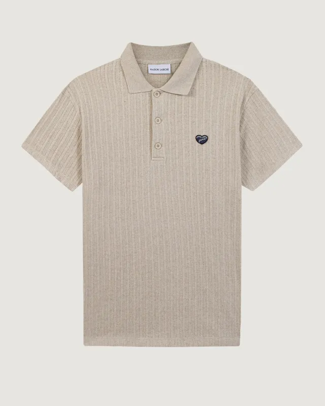 Patch Coeur "linen And cotton" gonnet polo shirt sold by Maison Labiche