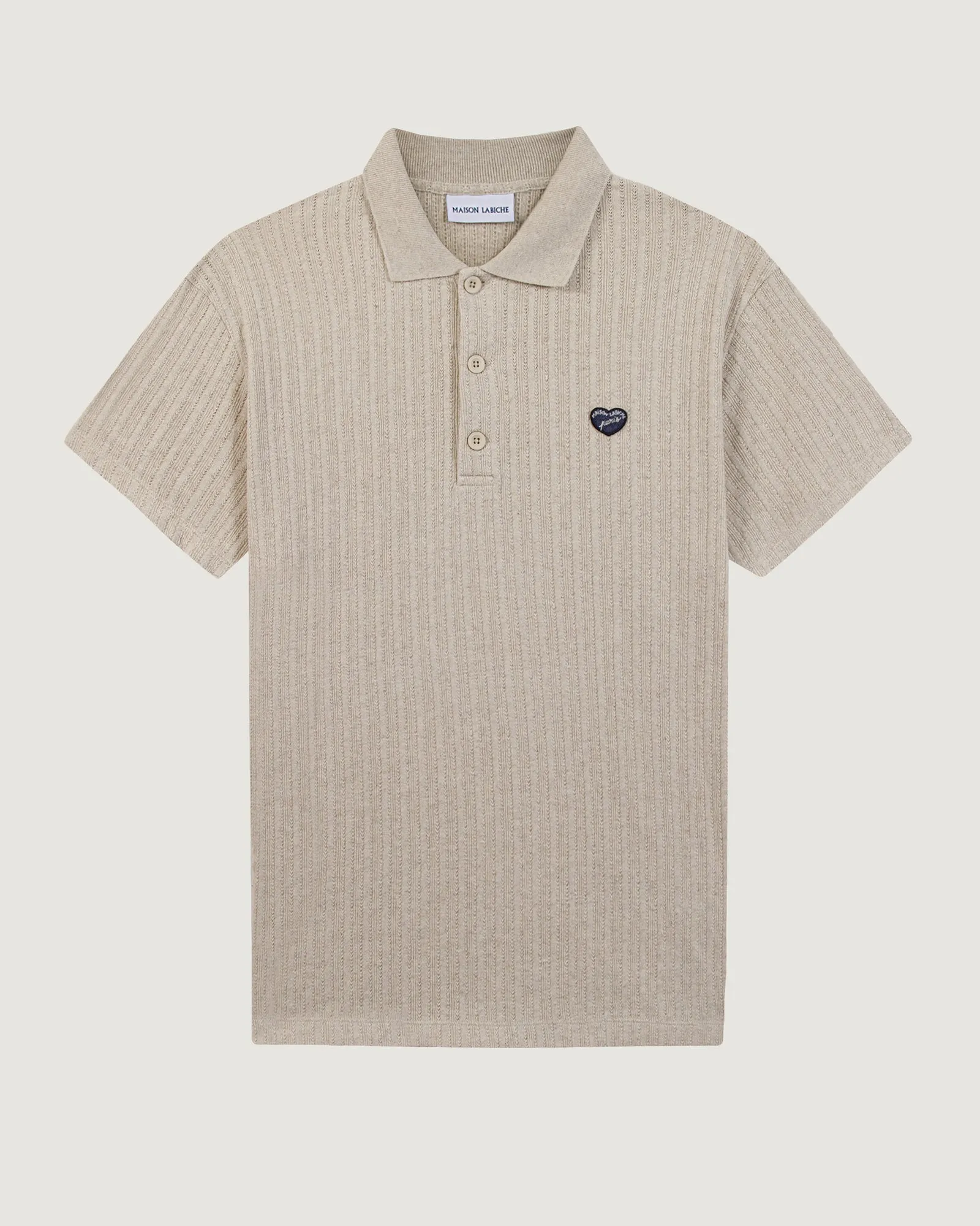Patch Coeur "linen And cotton" gonnet polo shirt sold by Maison Labiche