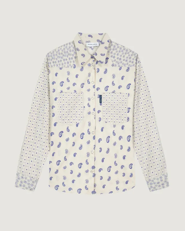 Cashmere Print monselet "poplin" shirt made by Maison Labiche