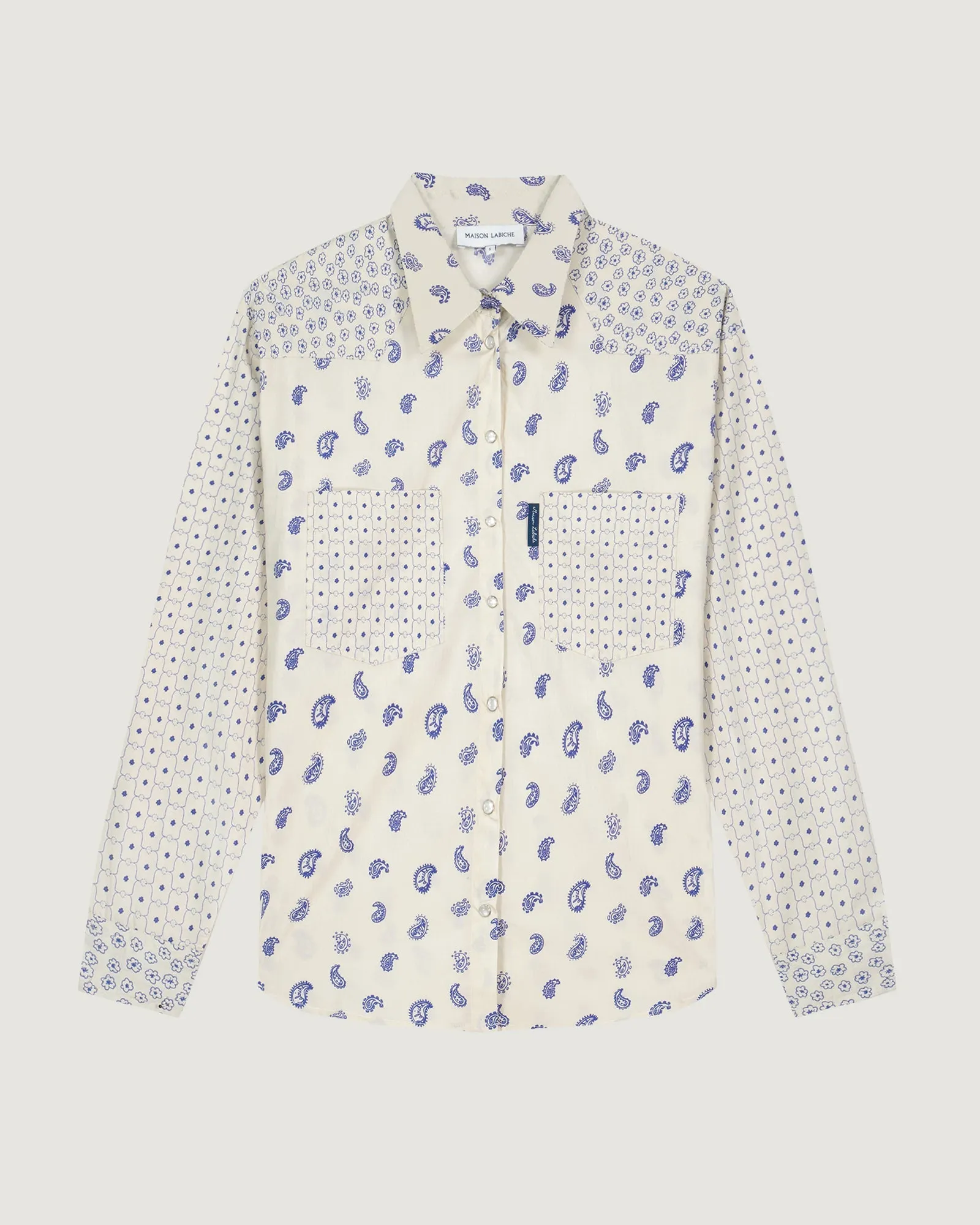 Cashmere Print monselet "poplin" shirt sold by Maison Labiche