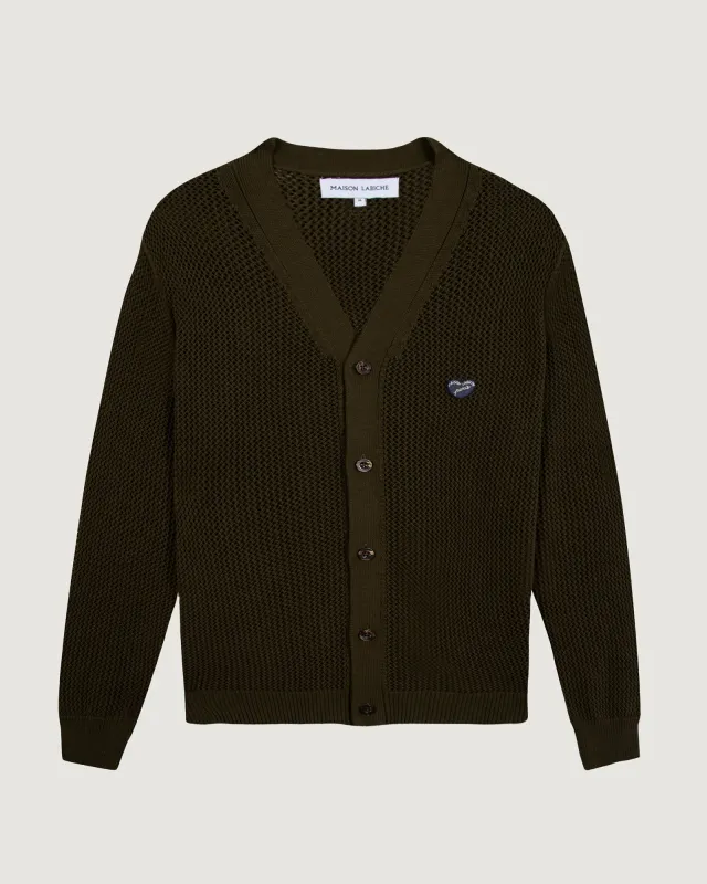"Patch Coeur" lhomme cardigan made by Maison Labiche