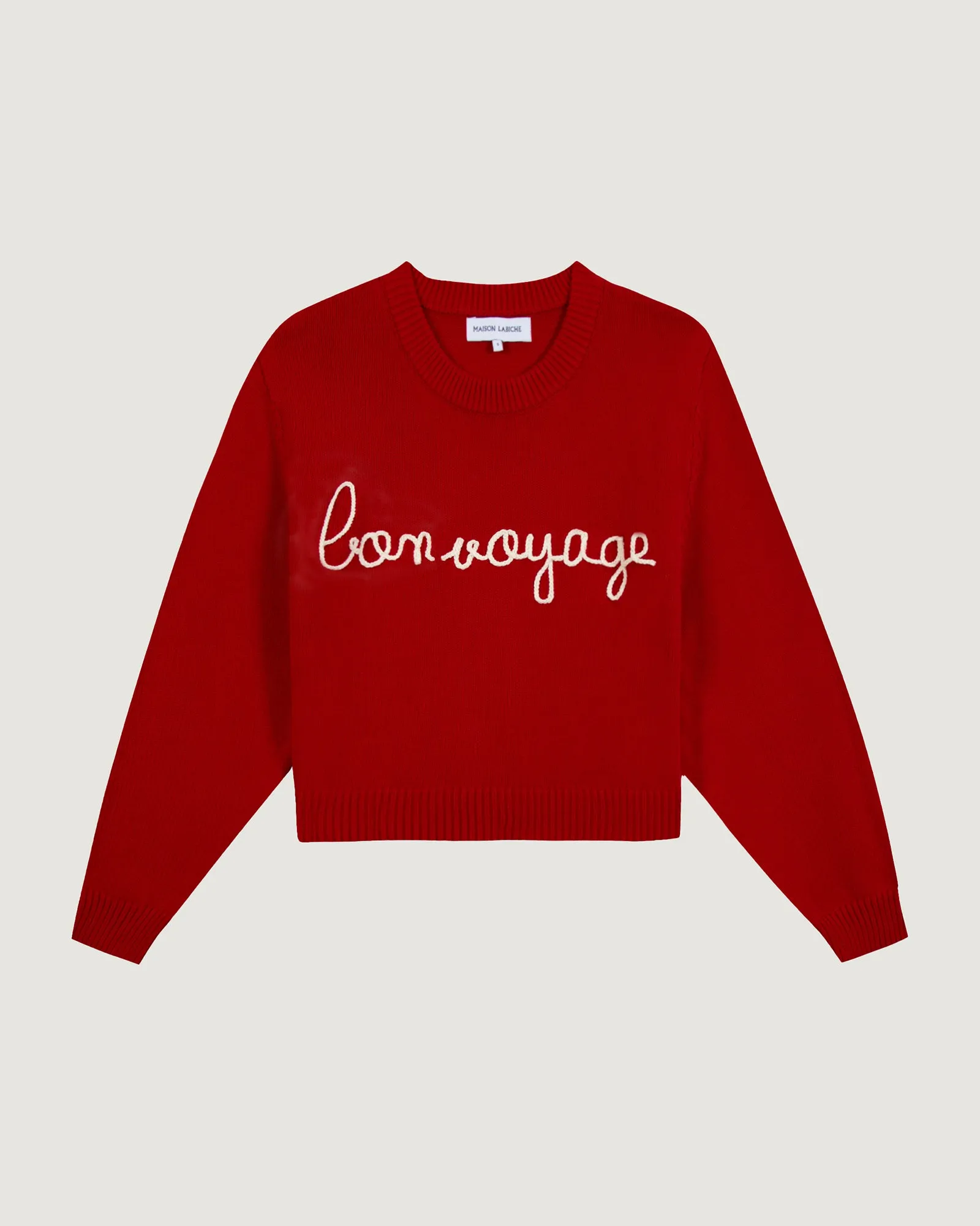 "Bon Voyage" formigé sweater sold by Maison Labiche