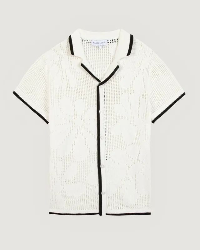 "Flowers" beuret shirt made by Maison Labiche