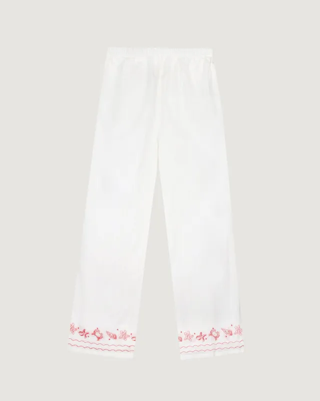 "Linen And Cotton" shells oudin pants made by Maison Labiche