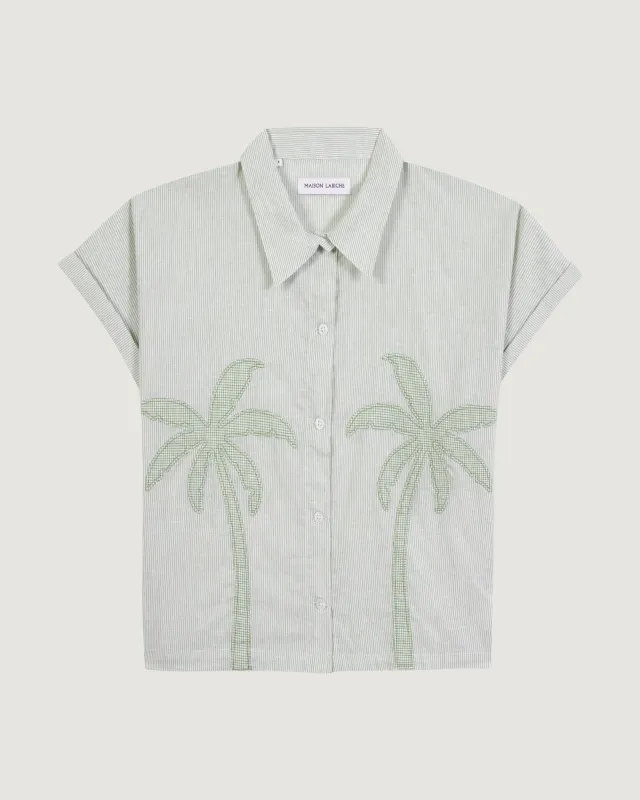 Palm Trees Surville "linen and cotton" shirt made by Maison Labiche