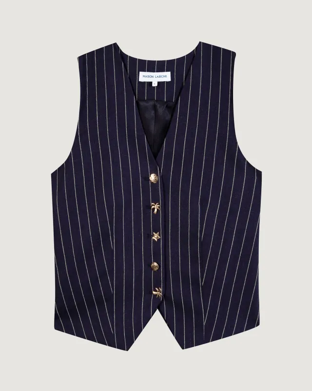 Shells "Mixed Linen" dubail vest made by Maison Labiche