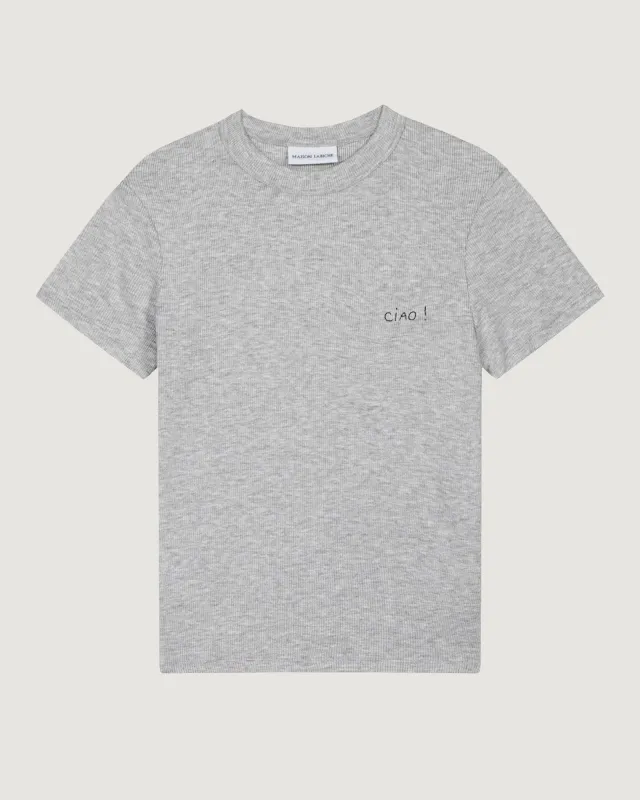 "Ciao" combes ribbed t-shirt made by Maison Labiche