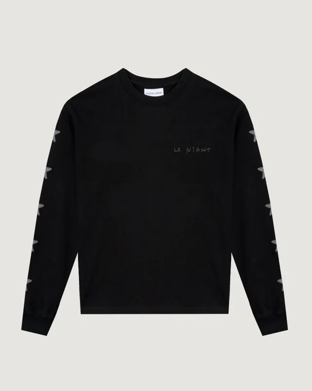 "At The End Of The Night" manhes sweatshirt made by Maison Labiche