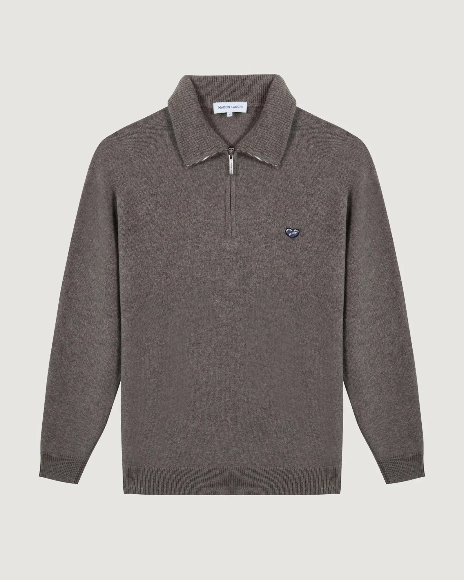 "Lambs Wool" delépine heart patch sweater sold by Maison Labiche