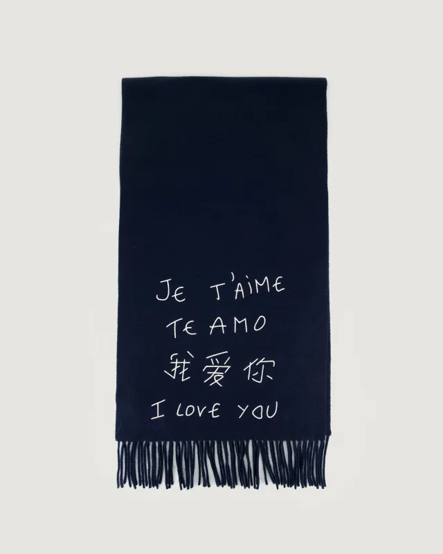 "Je T Aime Te Amo" menilmontant scarf made by Maison Labiche