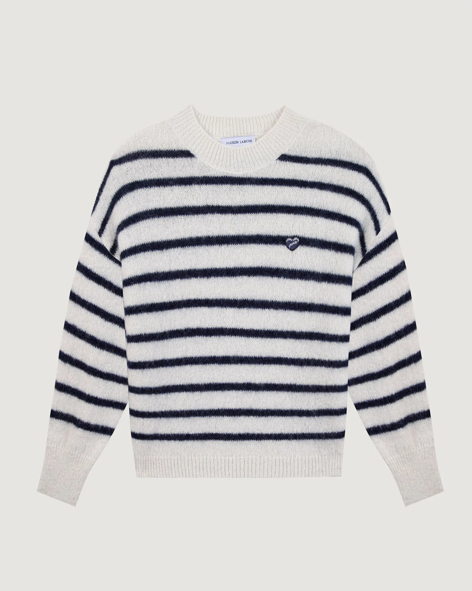 "Superkid Mohair" honnorat heart patch sweater sold by Maison Labiche
