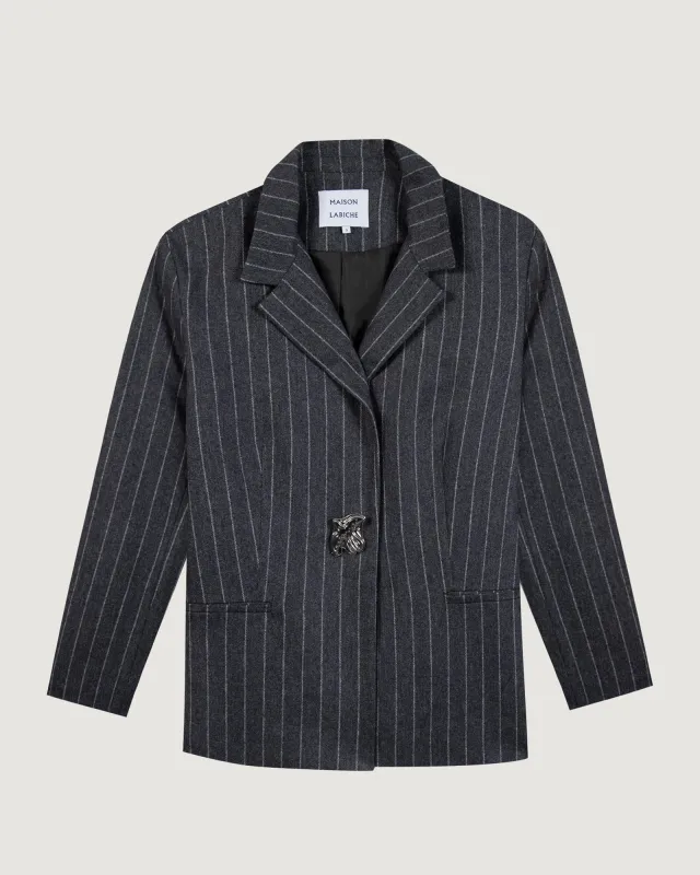 "Wool" hymans birds jacket made by Maison Labiche