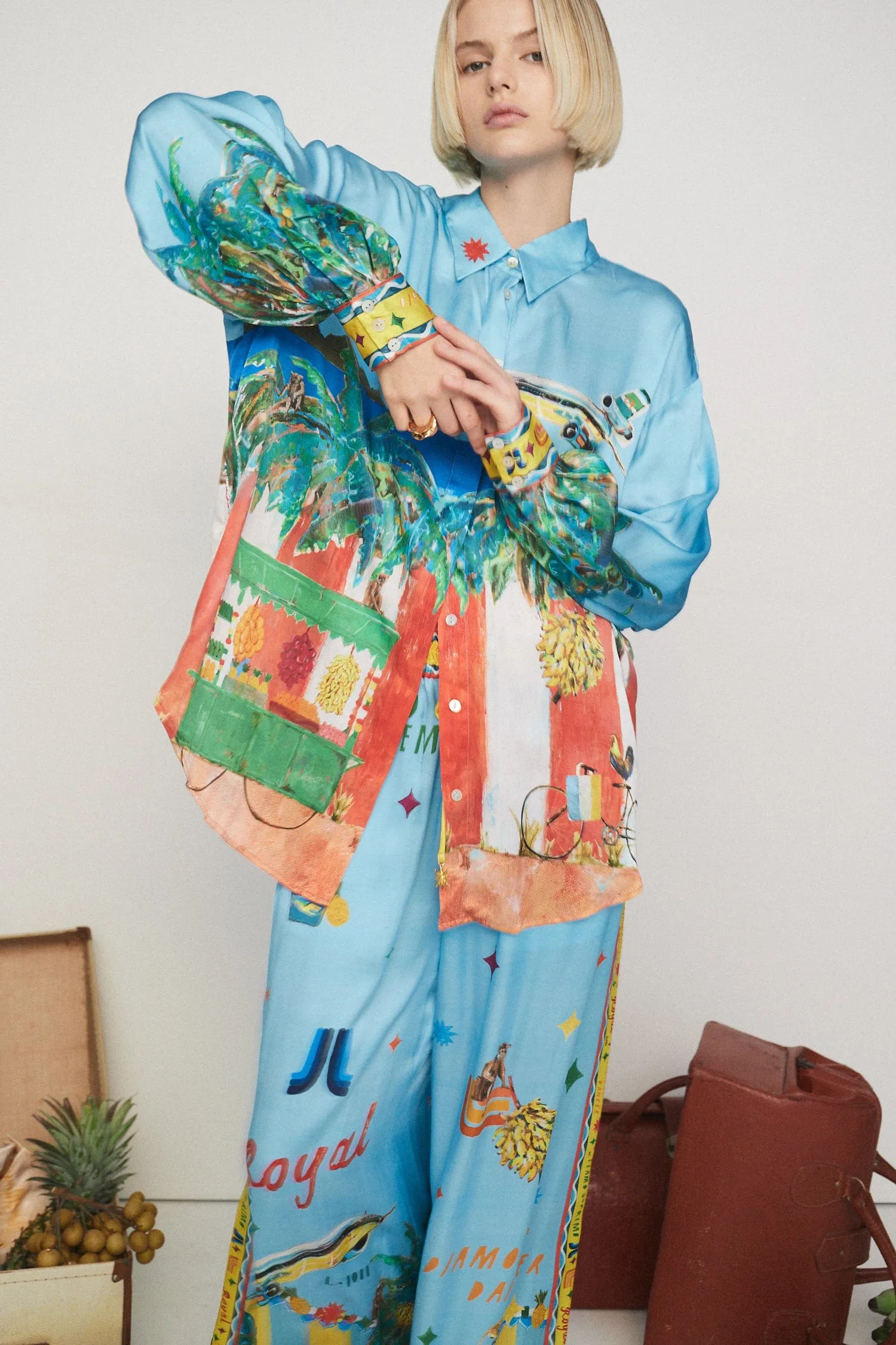 ALL ABOARD SILK SHIRT sold by Alemais