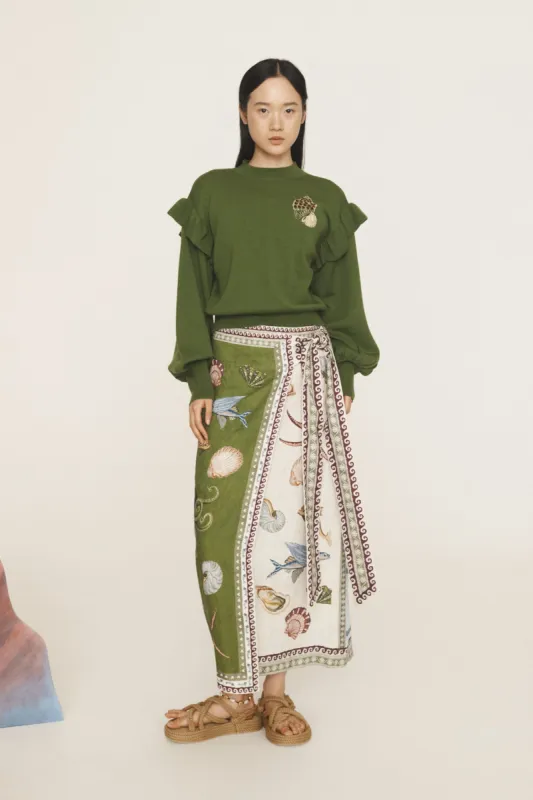 BATH HOUSE SARONG SKIRT sold by Alemais