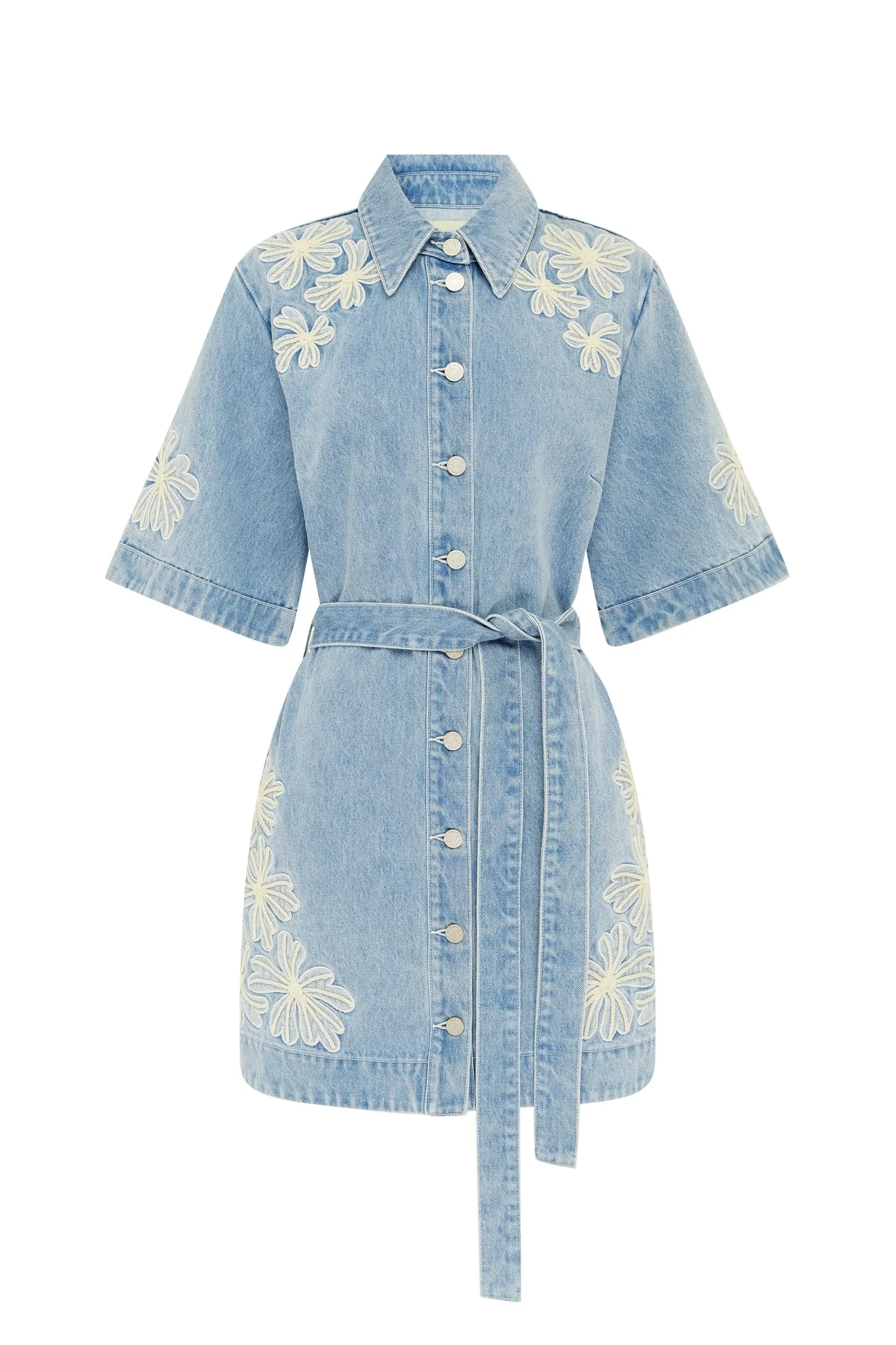 CHARLENE DENIM MINI DRESS sold by Alemais product image thumbnail 2