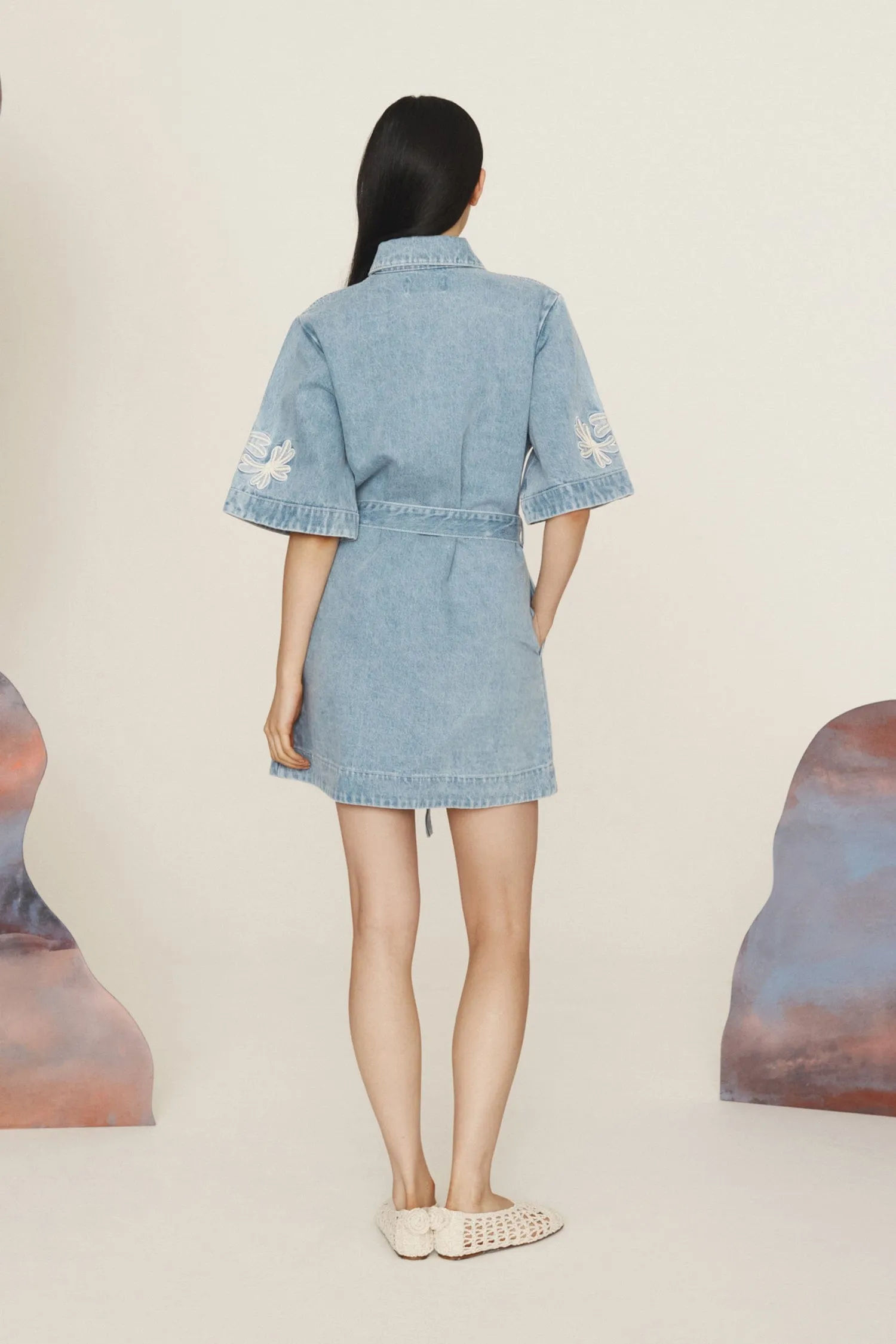 CHARLENE DENIM MINI DRESS sold by Alemais product image thumbnail 5