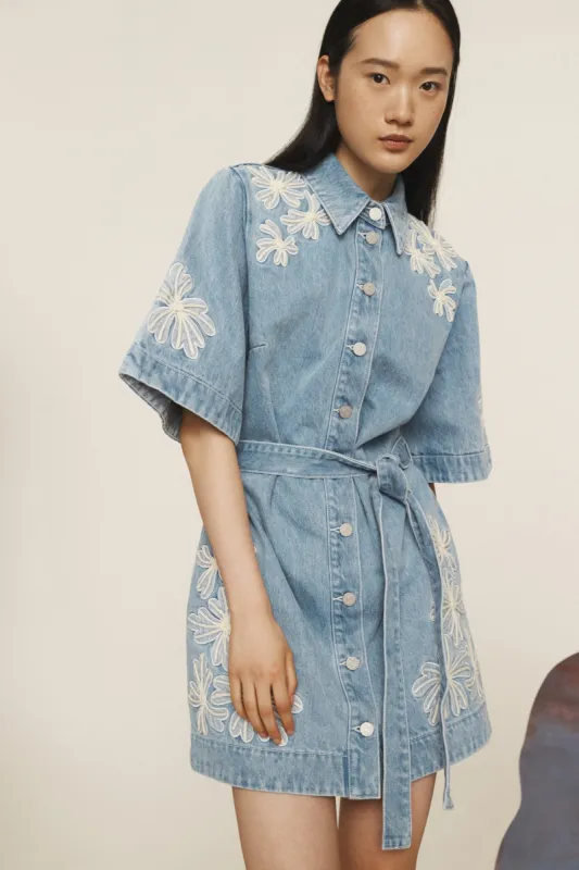 CHARLENE DENIM MINI DRESS sold by Alemais