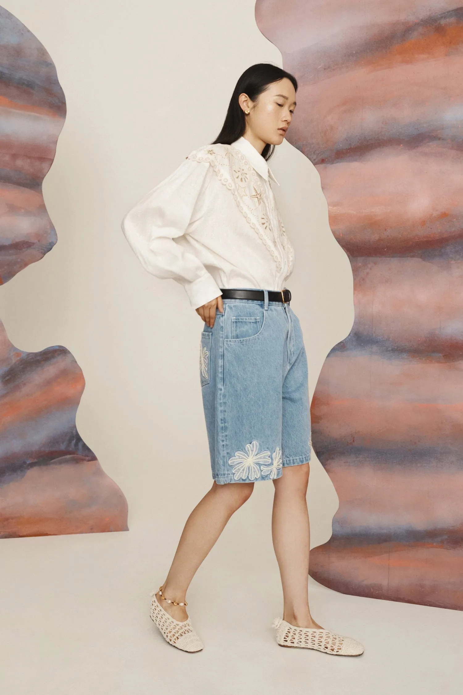 CHARLENE DENIM SHORT sold by Alemais product image thumbnail 4