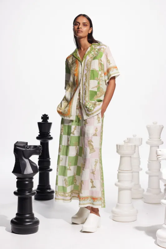 CHECKMATE LINEN PANT sold by Alemais
