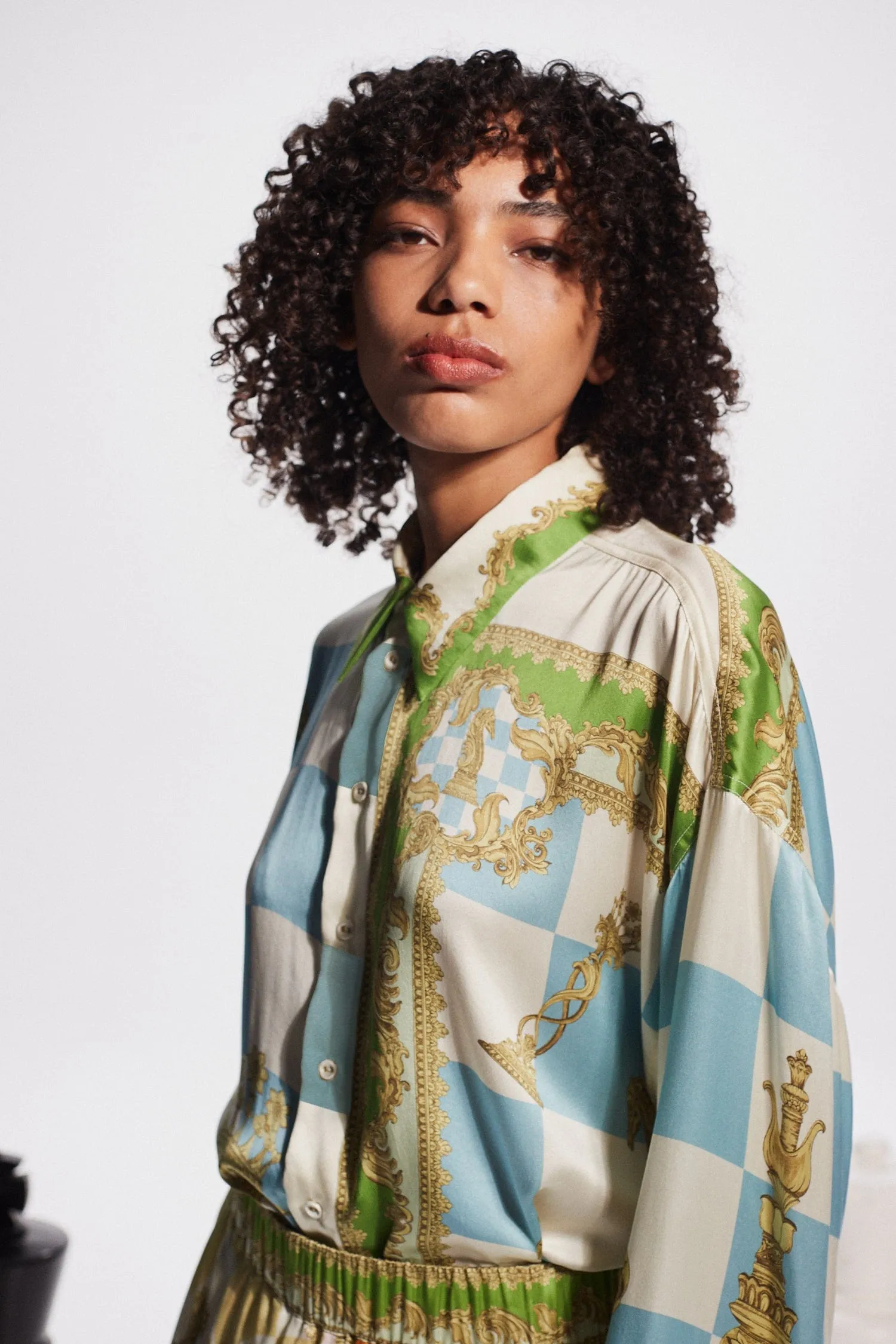 CHECKMATE SILK SHIRT sold by Alemais product image thumbnail 3