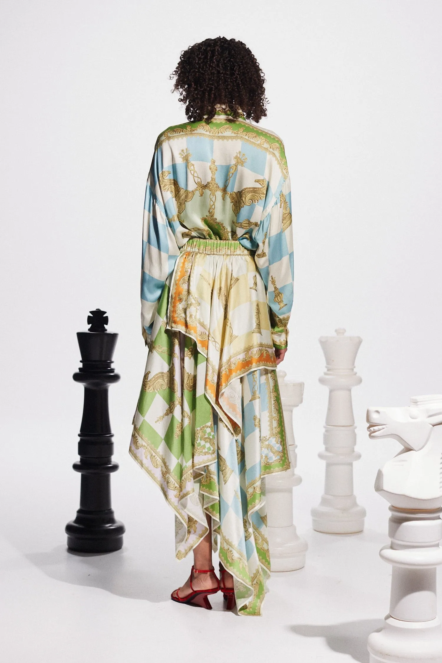 CHECKMATE SILK SHIRT sold by Alemais product image thumbnail 5