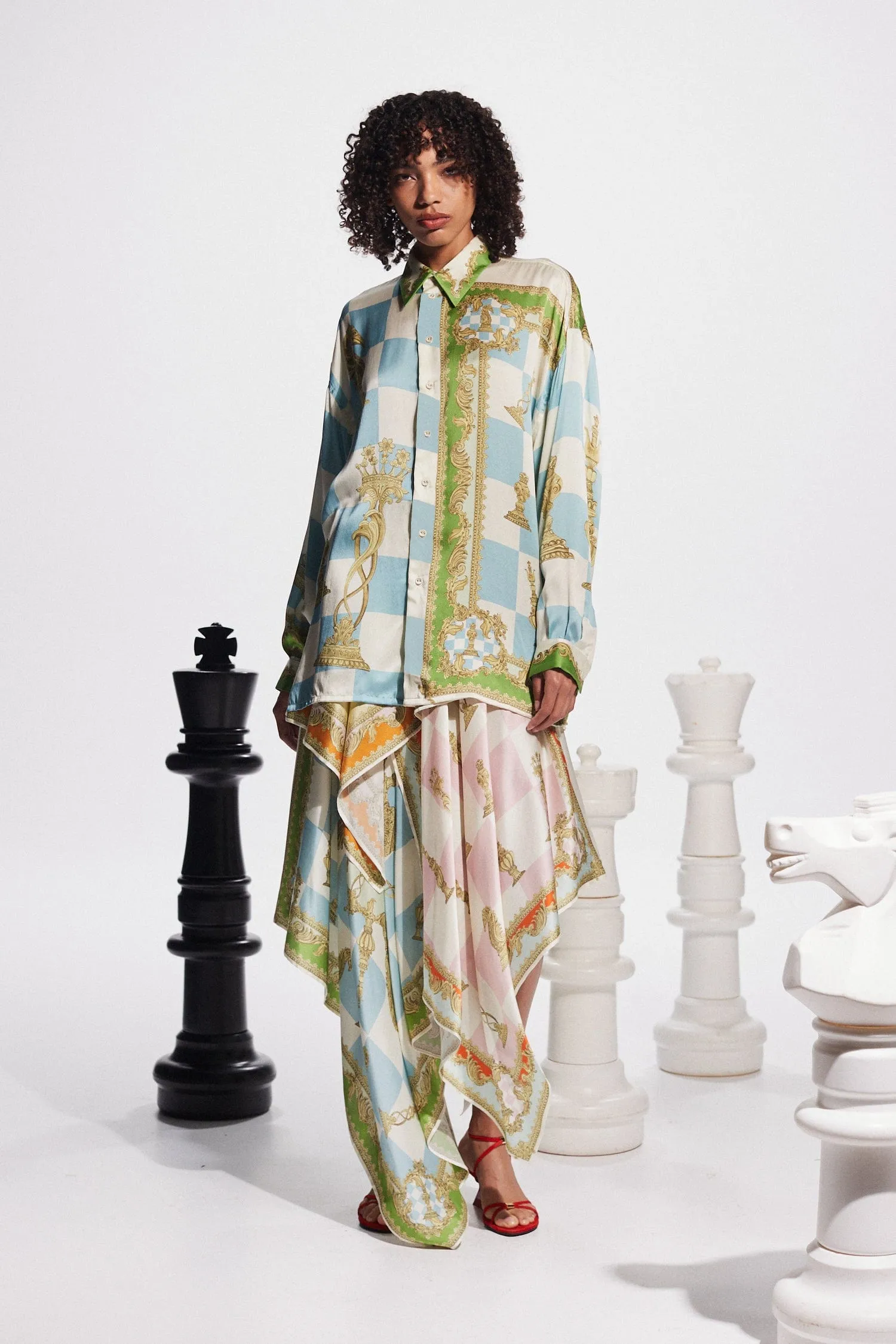 CHECKMATE SILK SHIRT sold by Alemais product image thumbnail 4