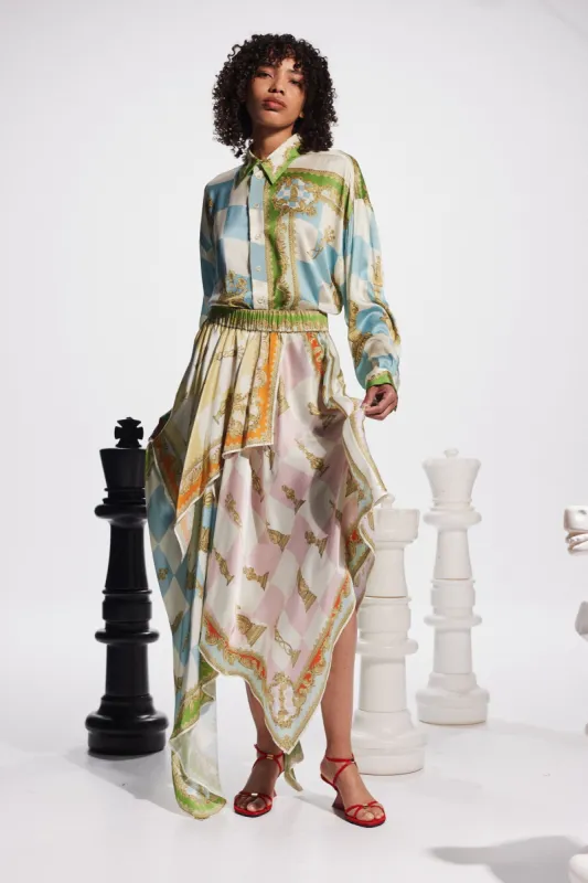 CHECKMATE SILK SHIRT sold by Alemais