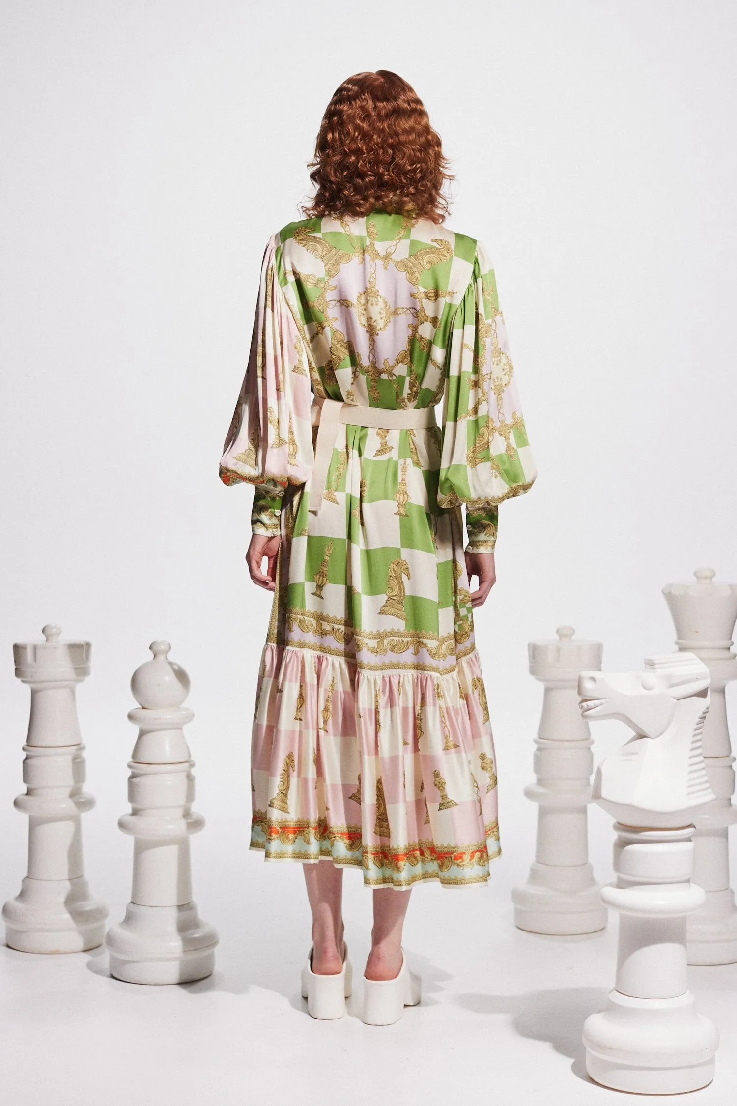 CHECKMATE SILK SHIRTDRESS sold by Alemais product image thumbnail 5
