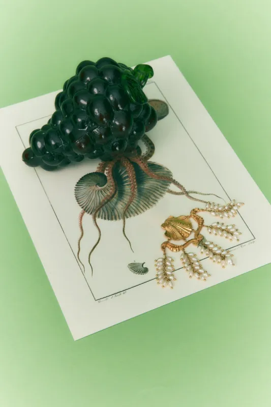 CURIO PEARL CHANDELIER BROOCH made by Alemais