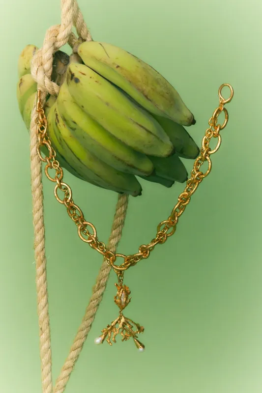 CURIO STATEMENT CORAL PEARL NECKLACE sold by Alemais