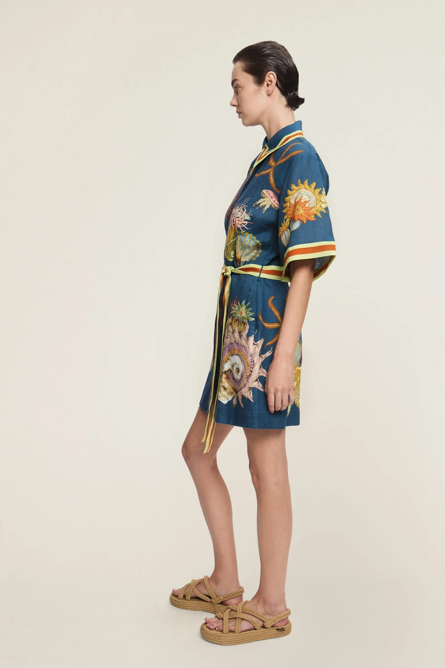 DORIAN LINEN MINI DRESS sold by Alemais product image thumbnail 5