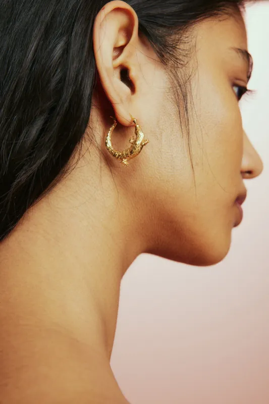 ENCANTO ALIGATOR HOOP EARRINGS sold by Alemais