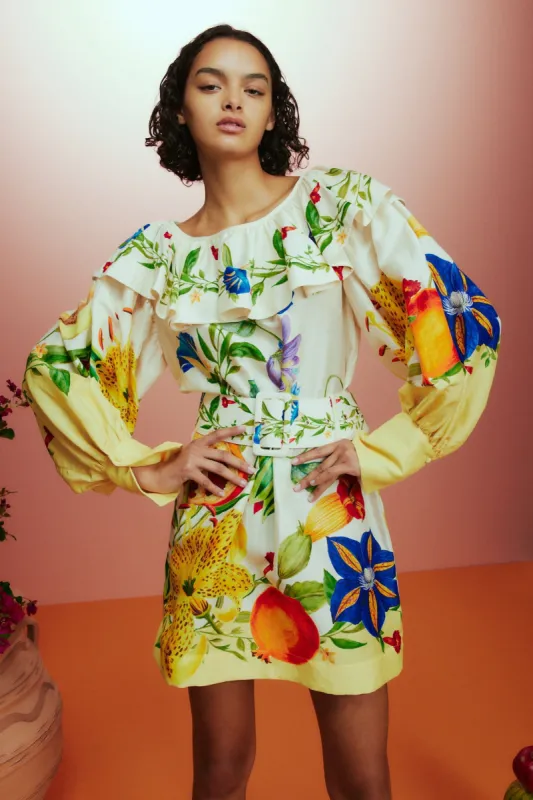 FLORES FLORAL MINI DRESS sold by Alemais