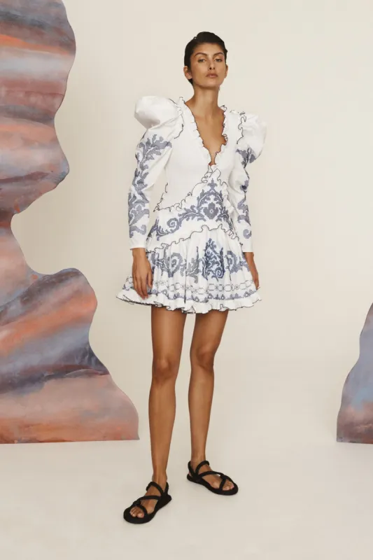 HAZEL EMBROIDERED MINI DRESS sold by Alemais