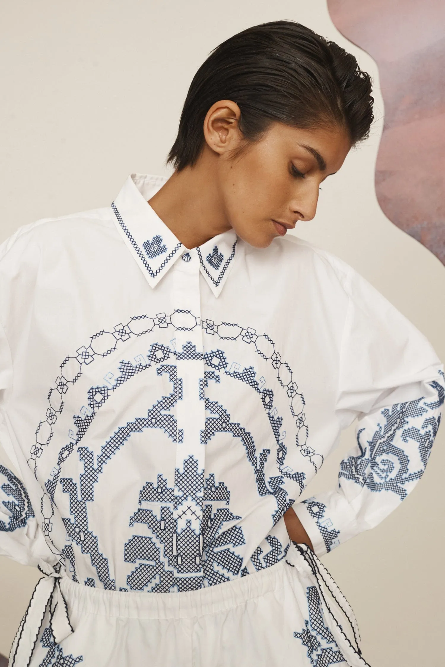 HAZEL EMBROIDERED SHIRT sold by Alemais product image thumbnail 3