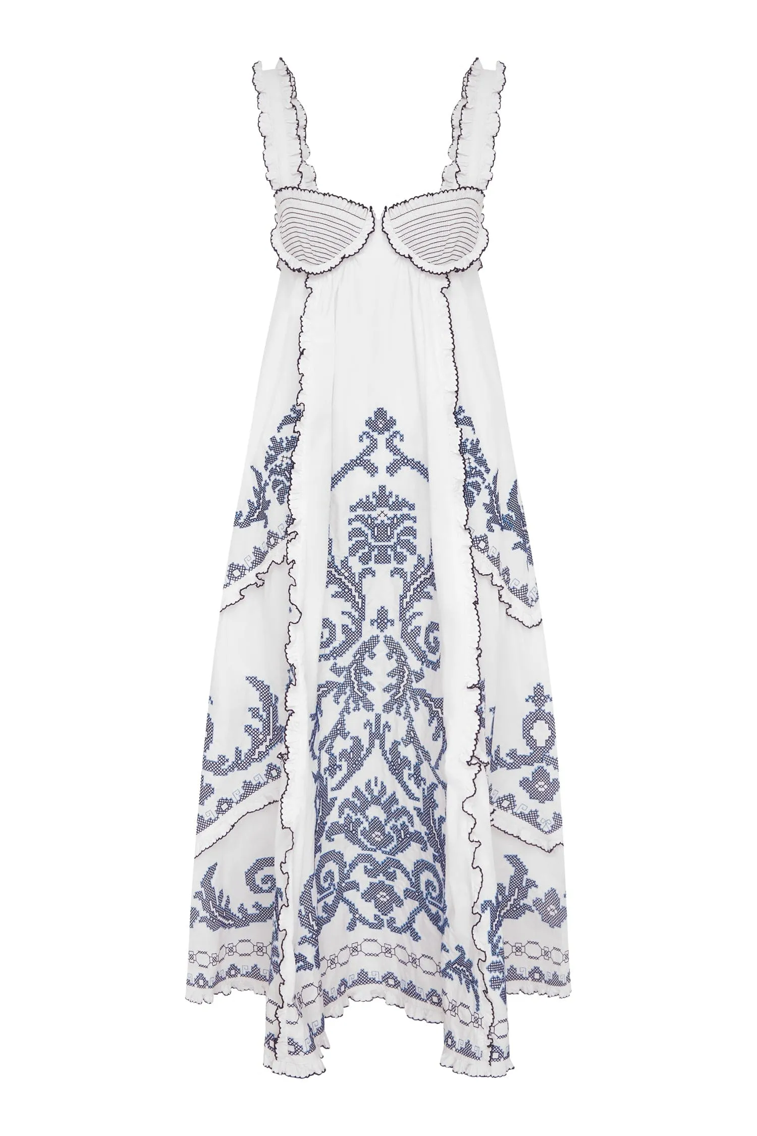 HAZEL SMOCKED EMBROIDERED MIDI DRESS sold by Alemais product image thumbnail 2