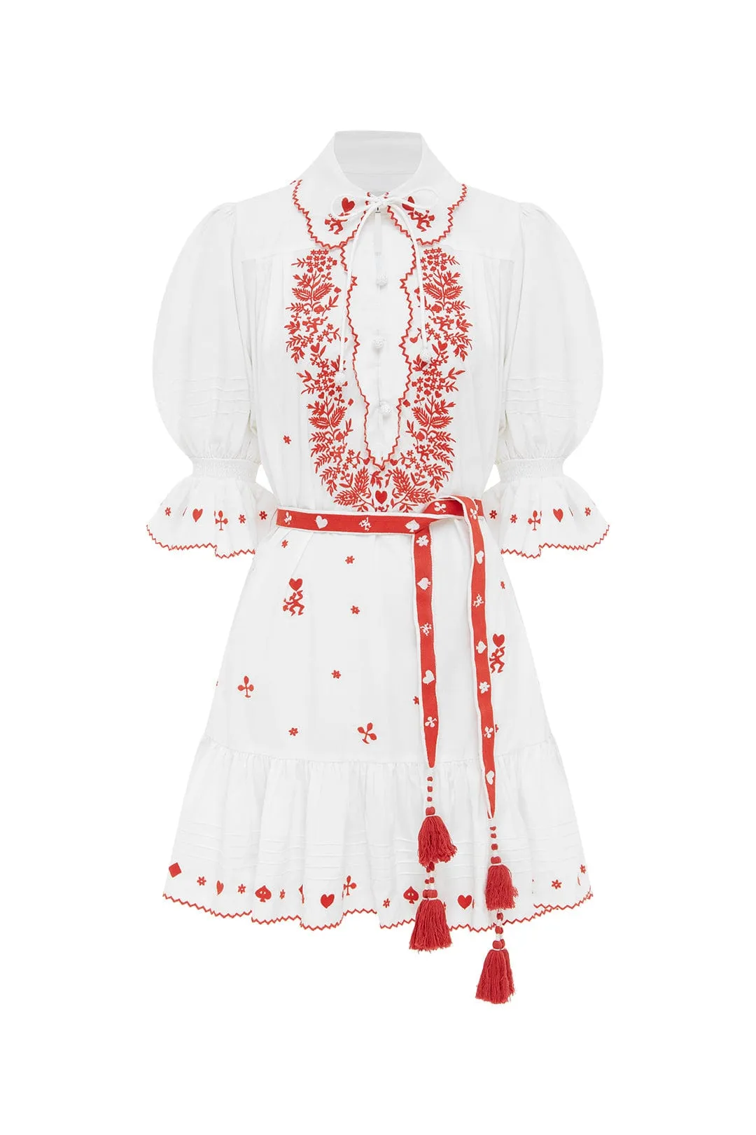 HEARTS EMBROIDERED MINI DRESS sold by Alemais product image thumbnail 2
