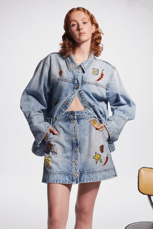 JACKPOT DENIM SKIRT sold by Alemais