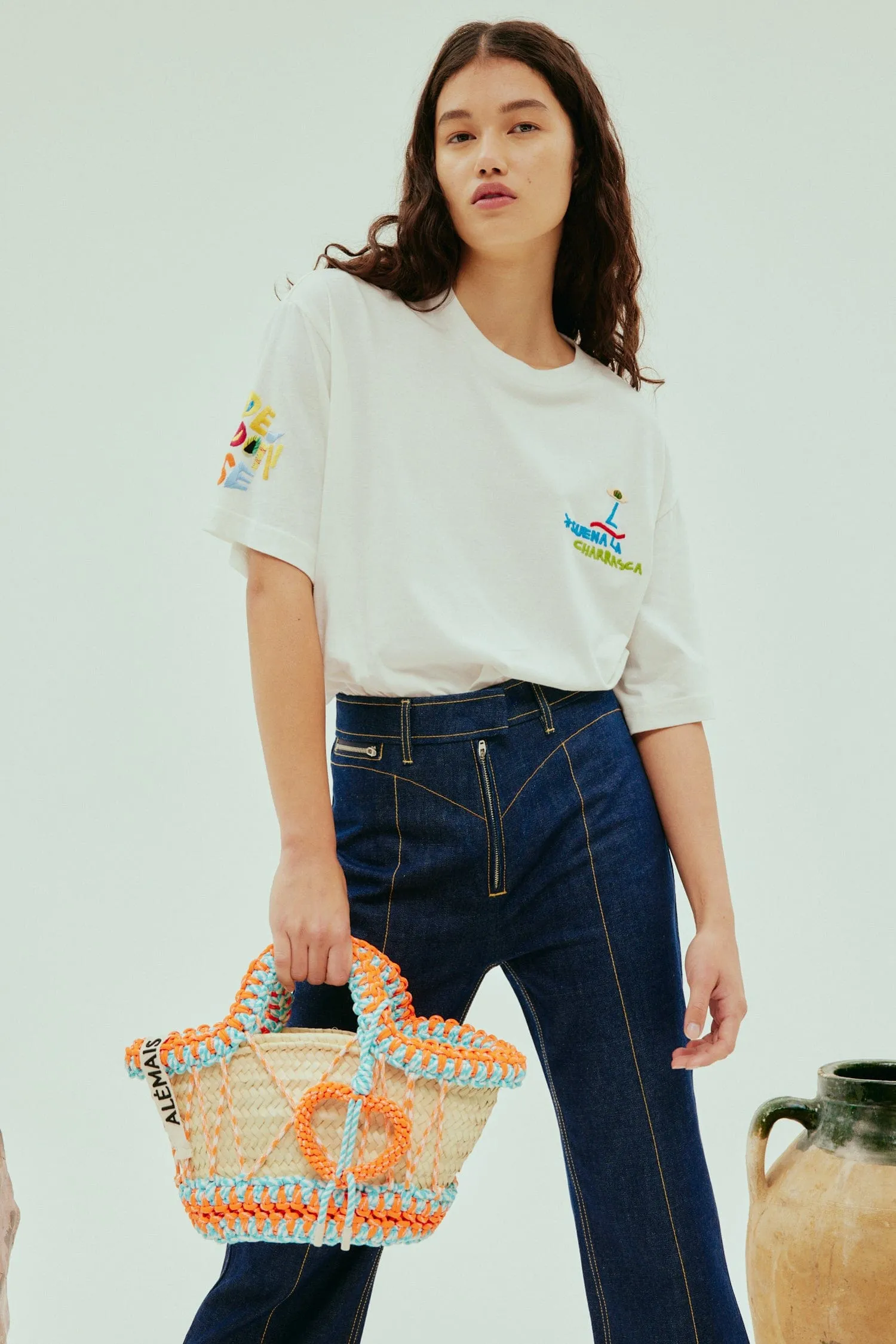 NADIA EMBROIDERED TEE sold by Alemais