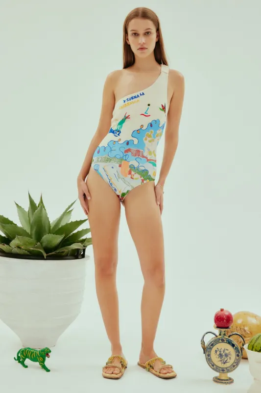 NADIA ONE SHOULDER ONE PIECE made by Alemais