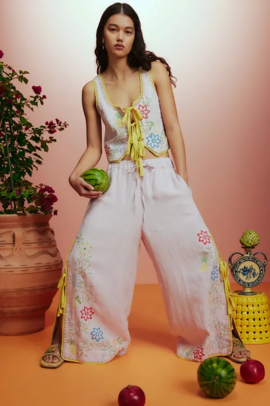 OLIVIA EMBROIDERED PANT sold by Alemais