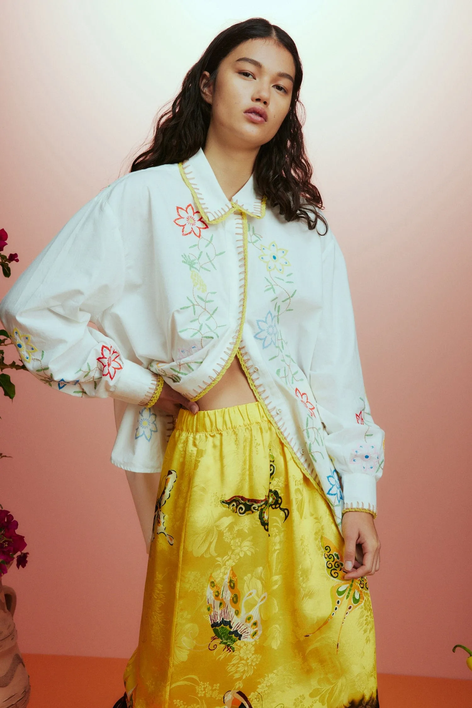 OLIVIA EMBROIDERED SHIRT sold by Alemais