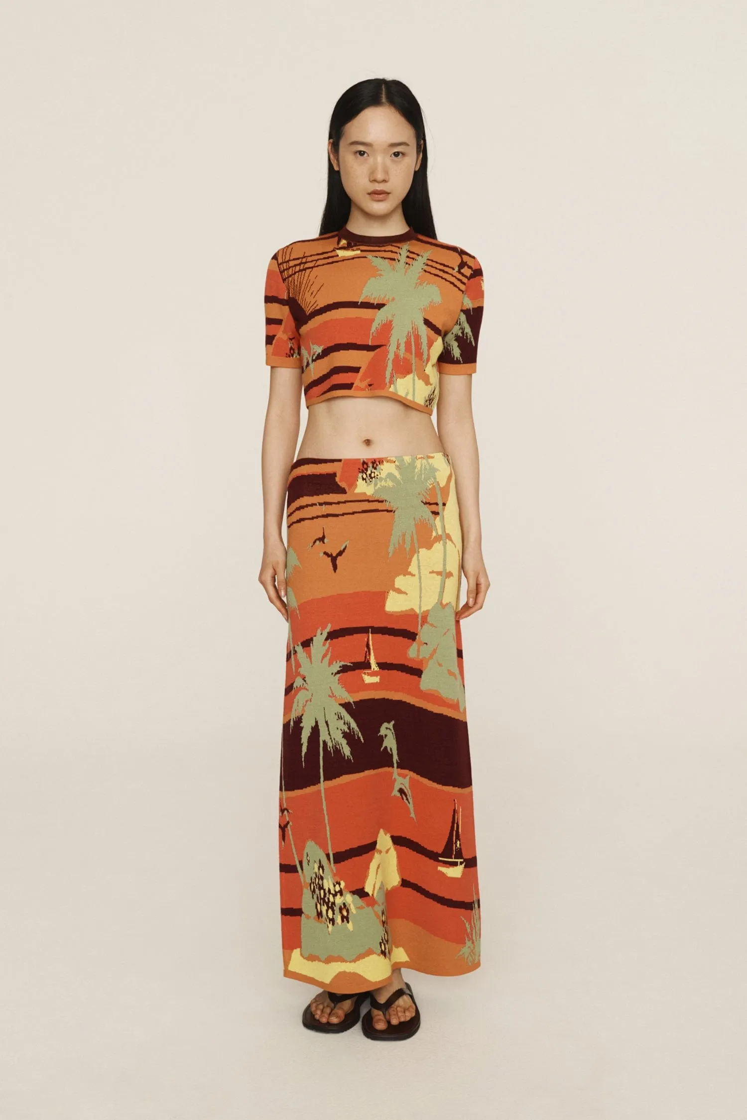 PALM ISLAND KNIT SKIRT sold by Alemais