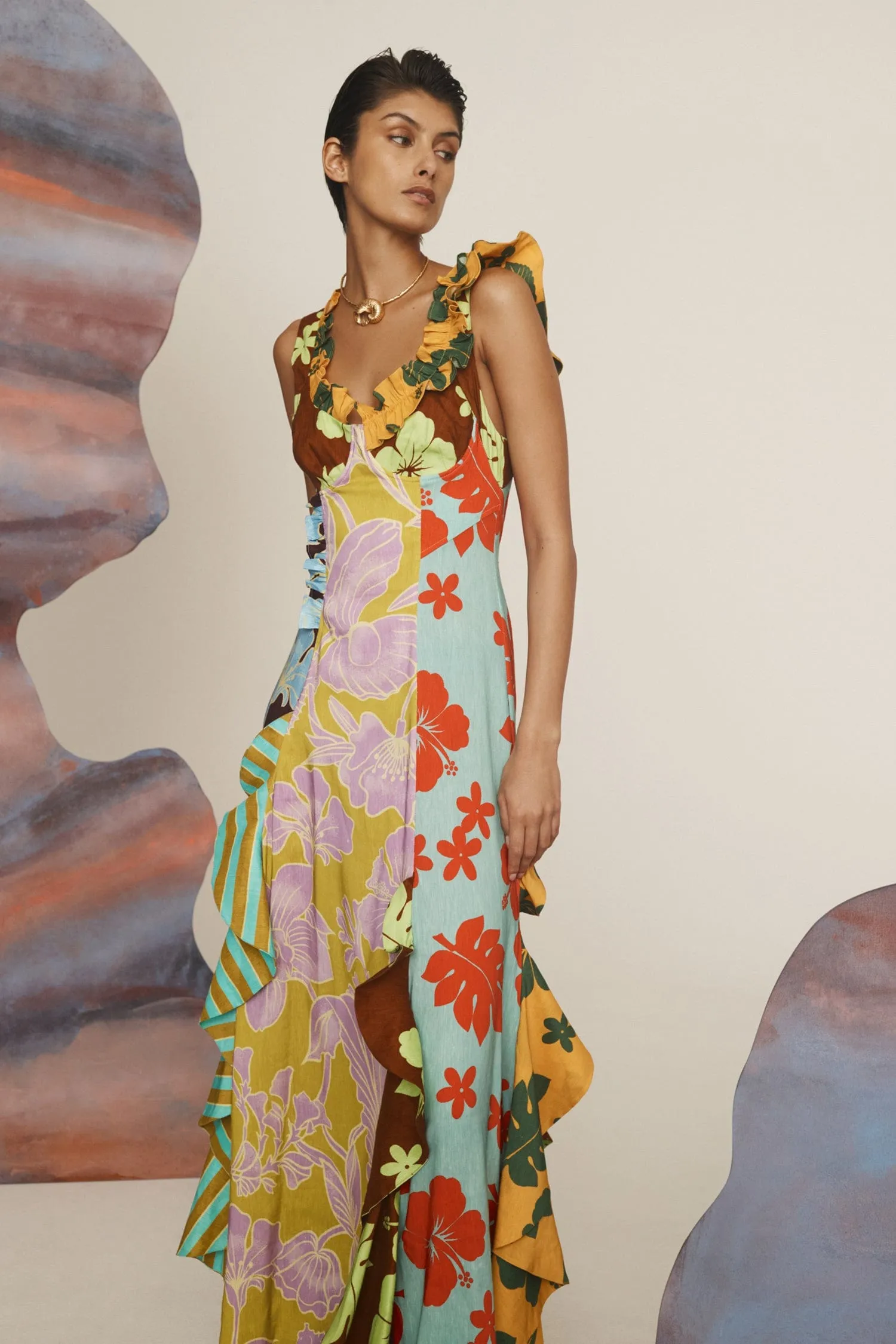 POPPY SPLICED MIDI DRESS sold by Alemais product image thumbnail 3