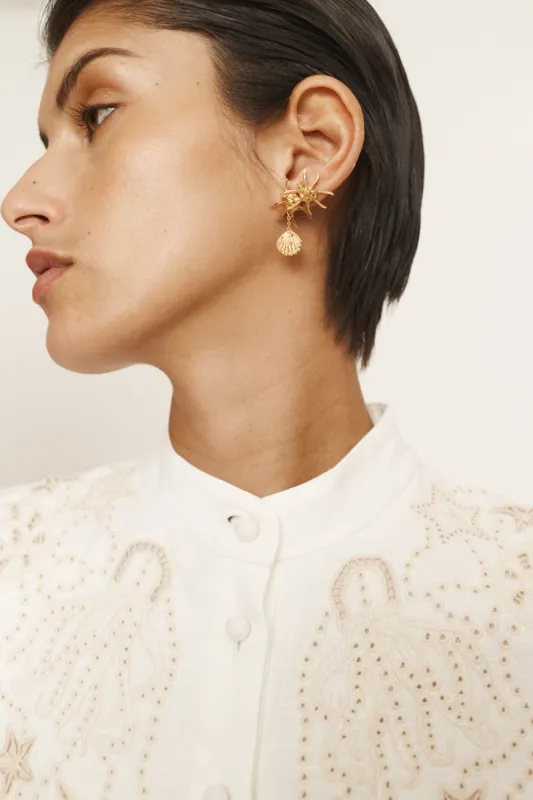 REVERIE ASSYMETRIC DROP EARRINGS sold by Alemais