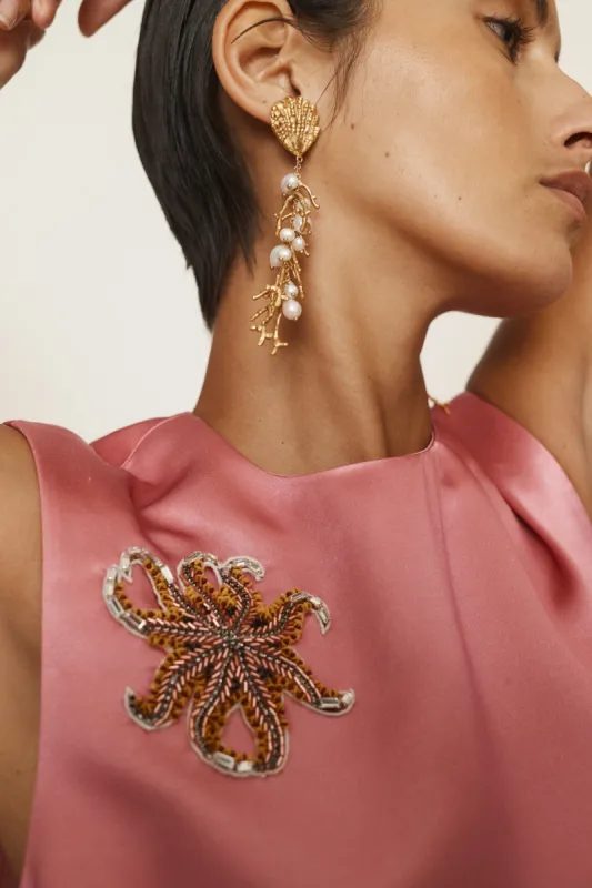 REVERIE CLUSTER PEARL DROP EARRINGS sold by Alemais