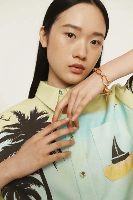 REVERIE SEA CHAIN SHELL BRACELET sold by Alemais