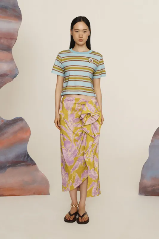 ROSANNA CROPPED STRIPE TEE sold by Alemais