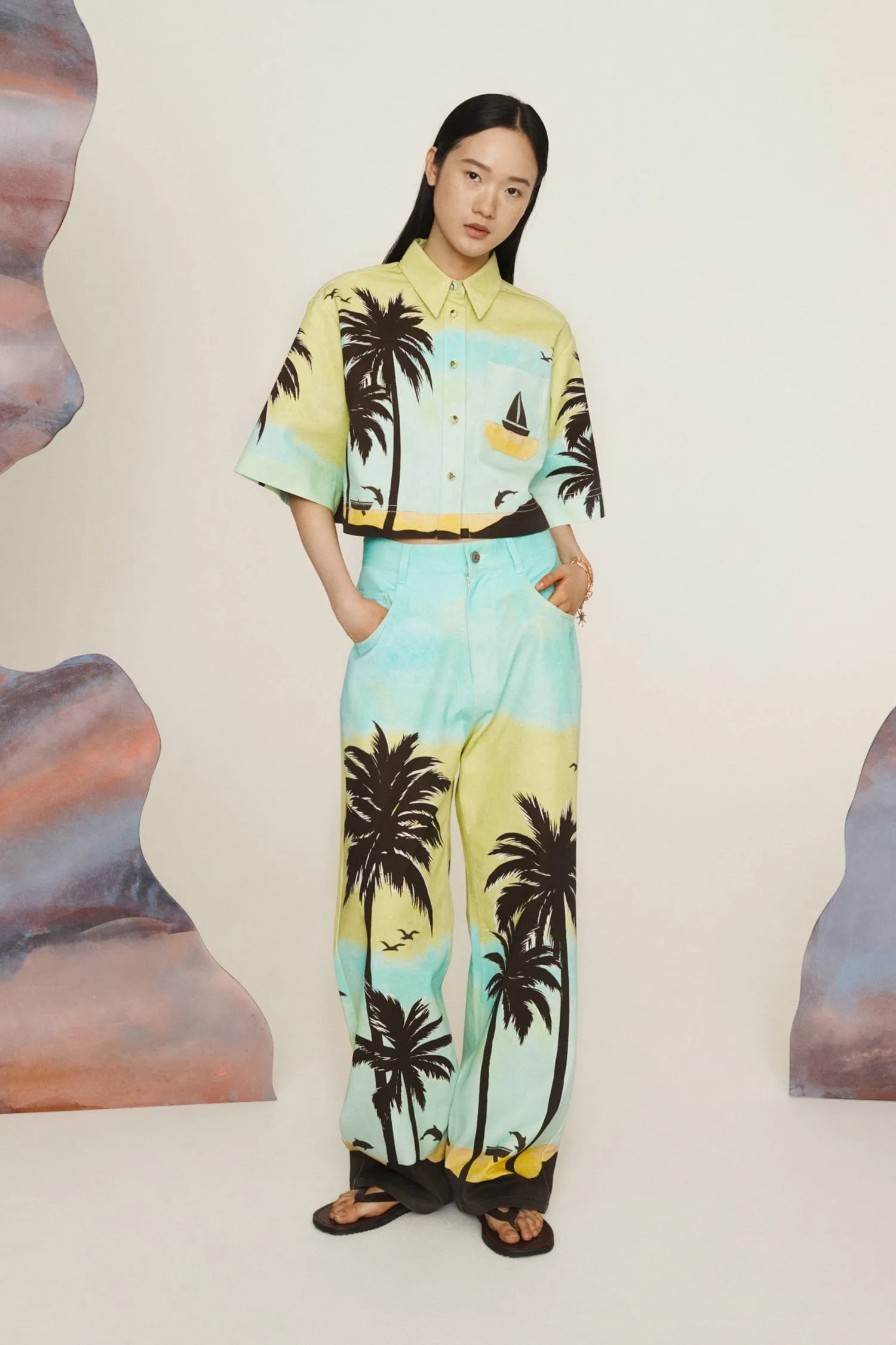 SAIL AWAY CROPPED SHIRT sold by Alemais product image thumbnail 3