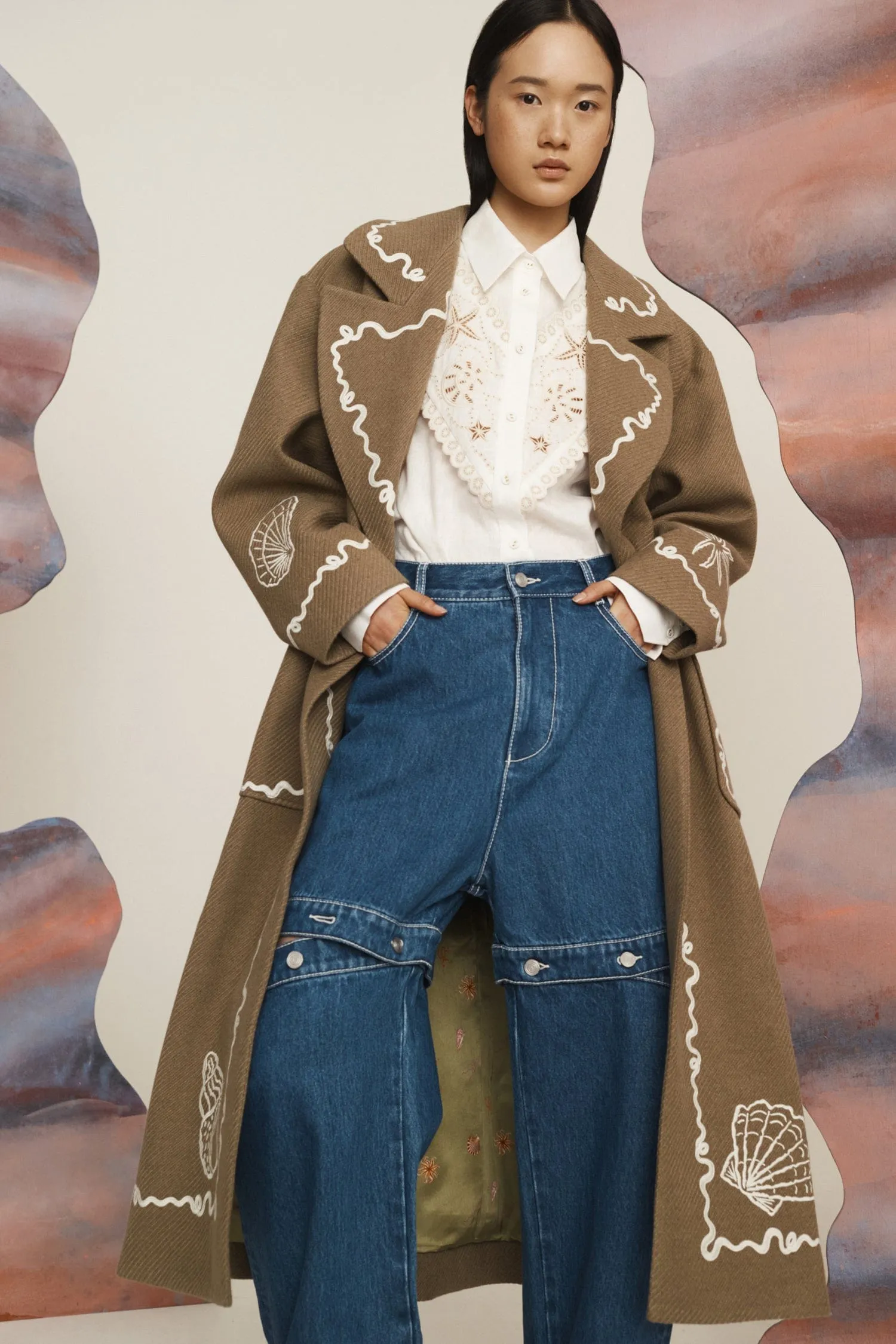 SAMMY EMBROIDERED COAT sold by Alemais